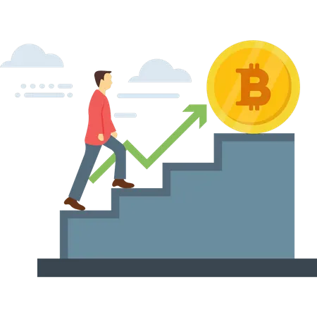 Bitcoin growth  Illustration