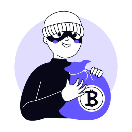 Bitcoin Hacker  Illustration