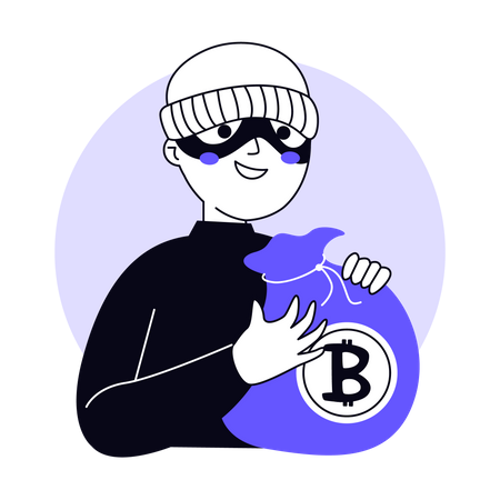 Bitcoin Hacker  Illustration