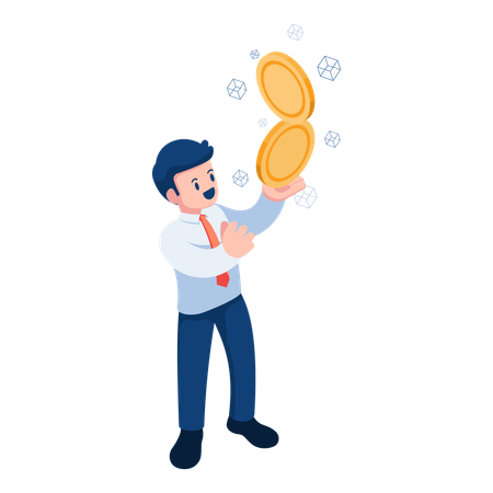Bitcoin Holder  Illustration