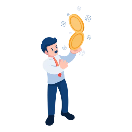 Bitcoin Holder  Illustration