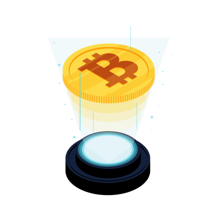 Bitcoin hologram  Illustration