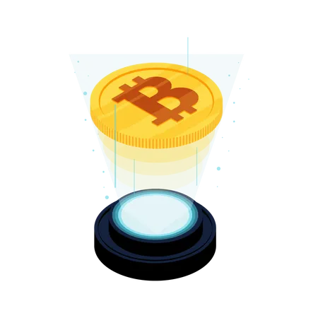 Bitcoin hologram  Illustration