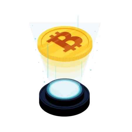 Holograma bitcoin  Ilustração