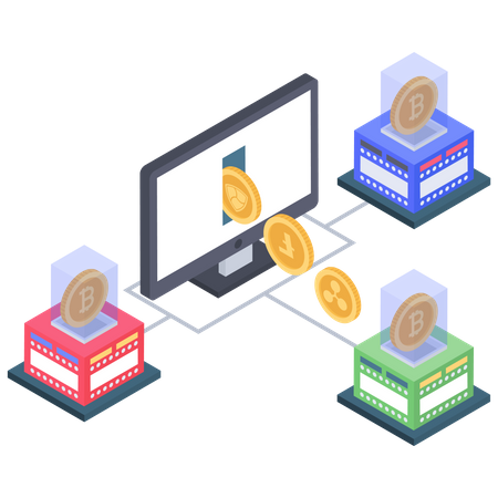 Bitcoin in andere Kryptowährung umwandeln  Illustration