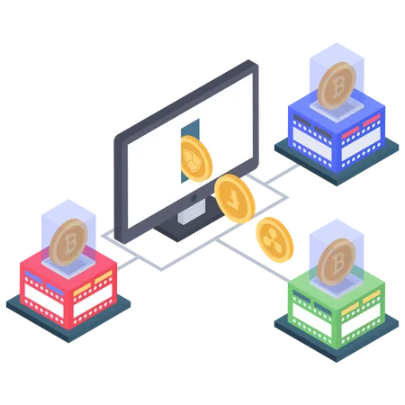 Bitcoin in andere Kryptowährung umwandeln  Illustration