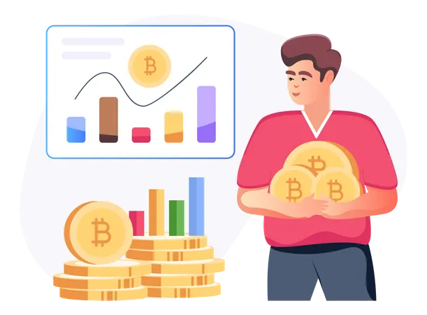 Bitcoin Increase Illustration