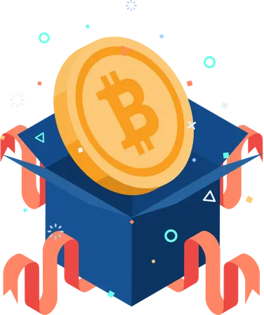 Bitcoin Inside Gift Boxes Showing Up  Illustration