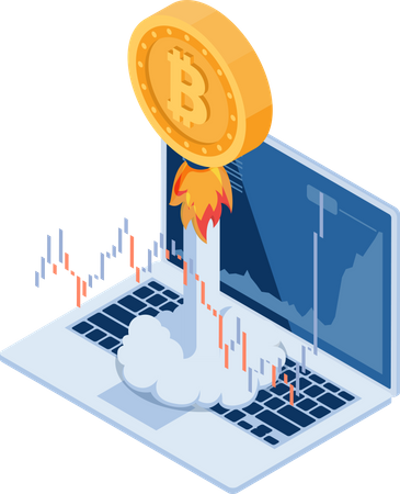 Croissance des investissements en bitcoins  Illustration