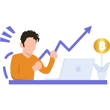 Gewinndiagramm für Bitcoin-Investitionen  Illustration