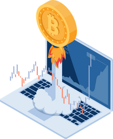 Bitcoin investment growth  Illustration