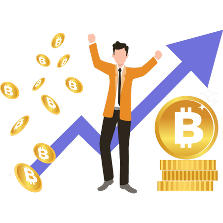 Bitcoin investment growth  Illustration