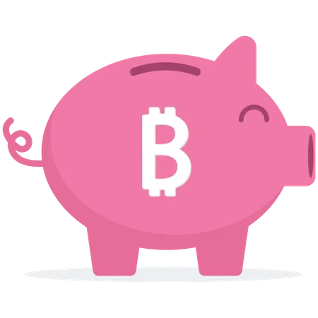 Bitcoin investment Piggy bank  Illustration