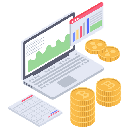 Bitcoin-Investitionsbericht und -Analyse  Illustration