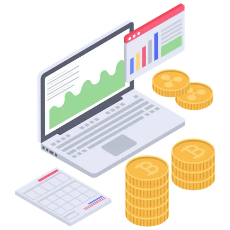 Bitcoin-Investitionsbericht und -Analyse  Illustration