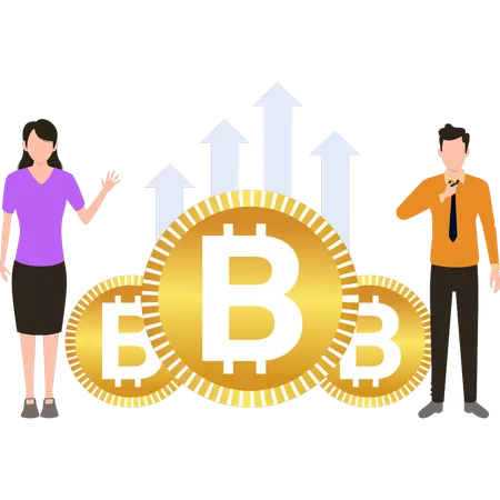 Bitcoin investors Illustration