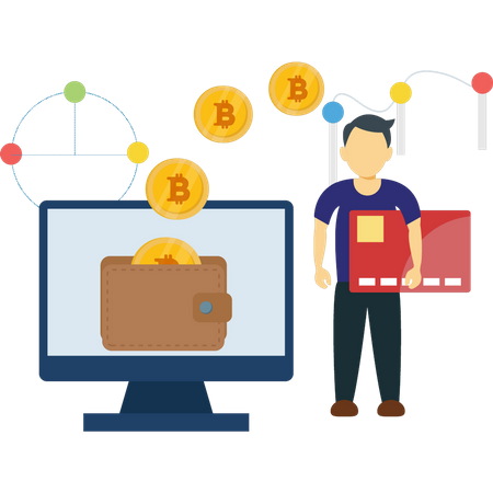 Bitcoin kaufen mit Kartenzahlung  Illustration