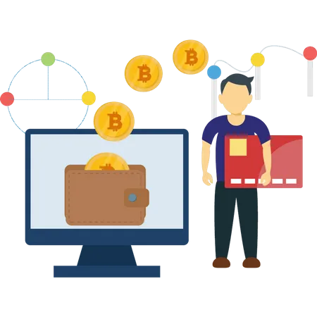 Bitcoin kaufen mit Kartenzahlung  Illustration