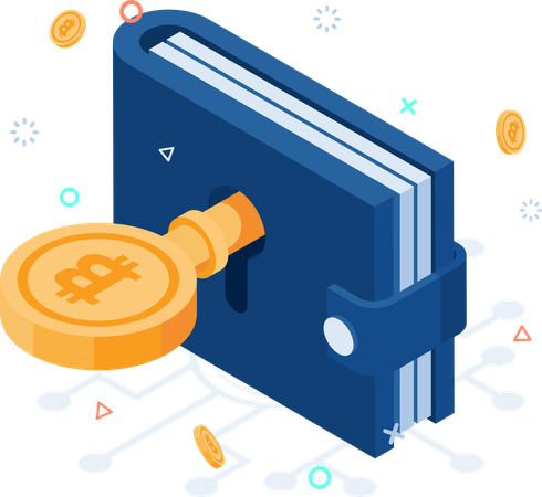Bitcoin Key Unlock Wallet  Illustration