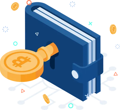 Bitcoin Key Unlock Wallet  Illustration