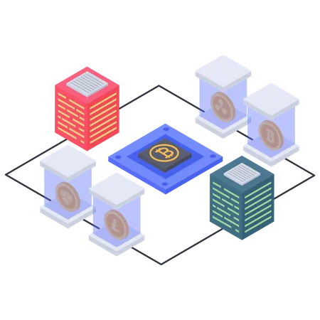 Bitcoin mainframe  Illustration