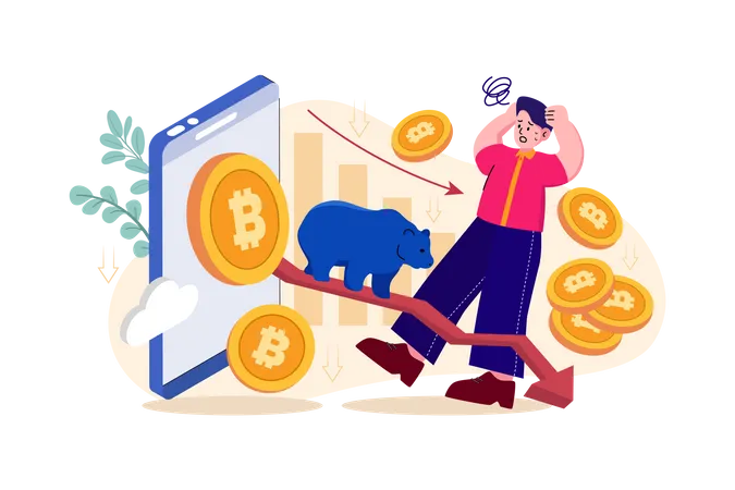 Marché baissier du bitcoin  Illustration