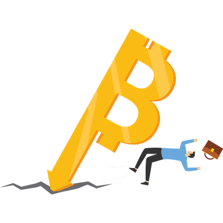 Bitcoin market was hit by a big price slash  イラスト