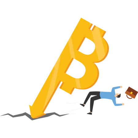 Bitcoin Market Was Hit By A Big Price Slash Vector Illustration In Flat Style Illustration