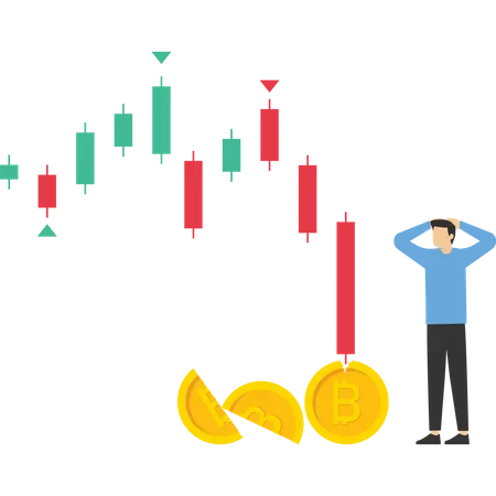 Bitcoin Market Was Hit By A Heavy Price Slash Vector Illustration In Flat Style Illustration