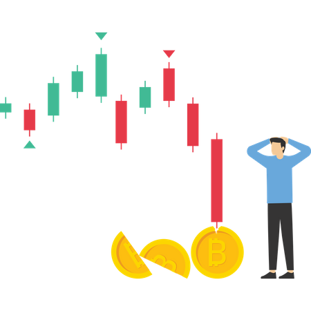 Bitcoin market was hit by a heavy price slash  Illustration