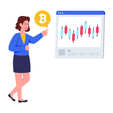 Präsentation der Bitcoin-Marktanalyse  Illustration