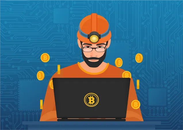 Mineur de bitcoins  Illustration