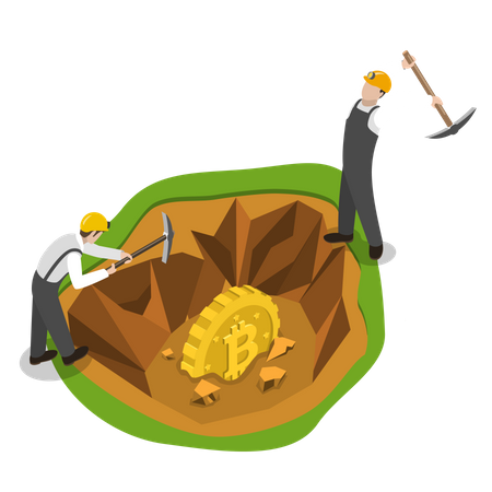 Bitcoin mining Illustration