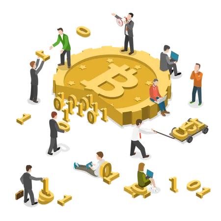 Bitcoin mining Illustration