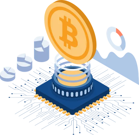 Bitcoin-Mining  Illustration