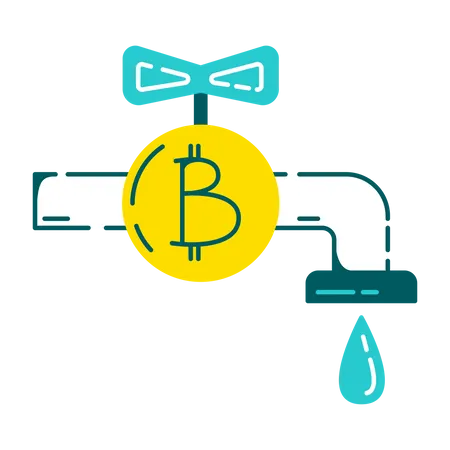 Bitcoin-Wasserhahn  Illustration