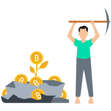 Bitcoin Mining Illustration