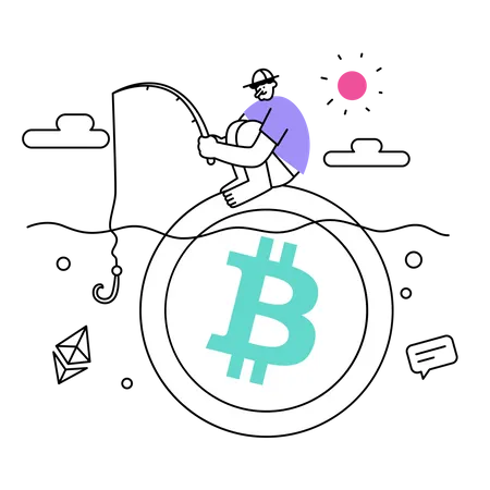 Bitcoin Mining Illustration Illustration