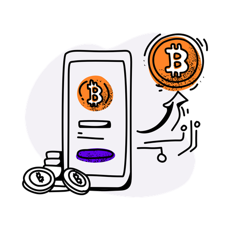 Bitcoin Mining App  Illustration