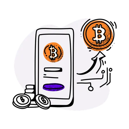 Bitcoin Mining App  Illustration