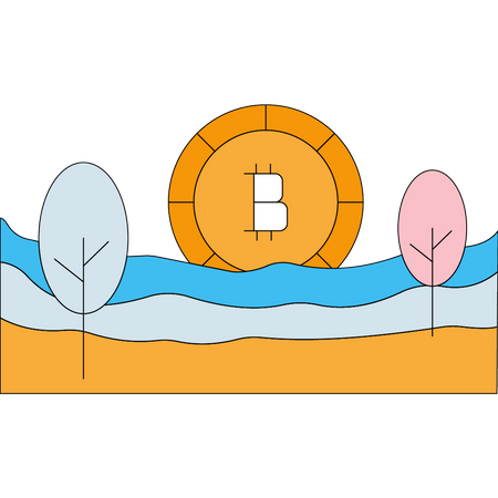 Bitcoin mining farm Illustration