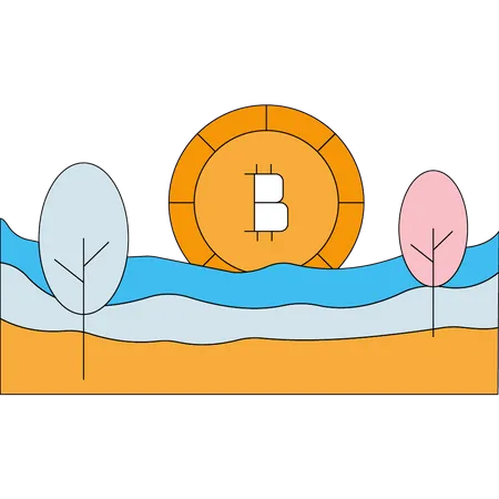 The Bitcoin Is In The Ground Area Illustration