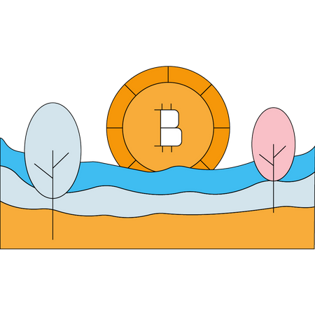 Bitcoin mining farm  Illustration