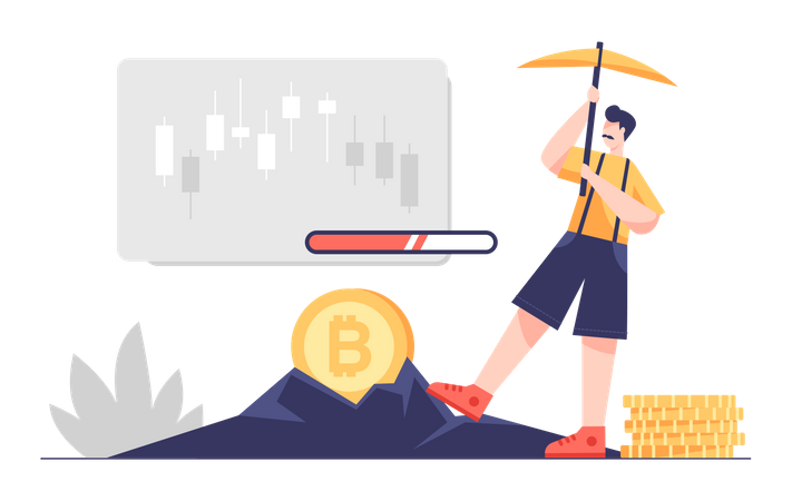 Bitcoin mining  Illustration