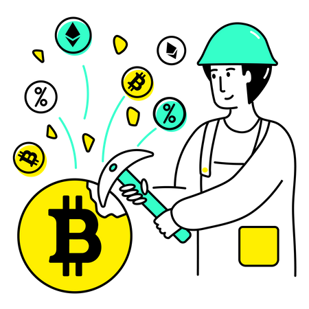 Bitcoin mining  Illustration