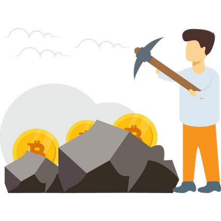 Bitcoin mining  Illustration