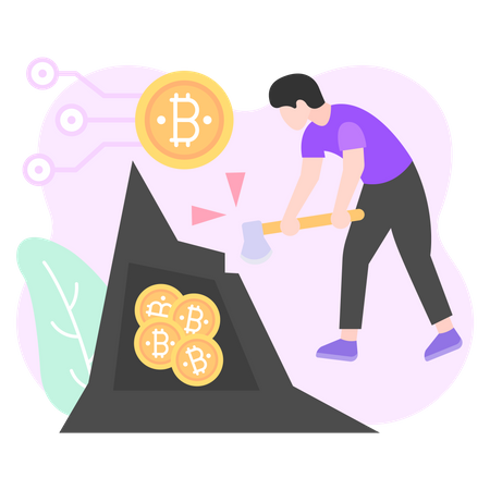 Bitcoin mining  Illustration