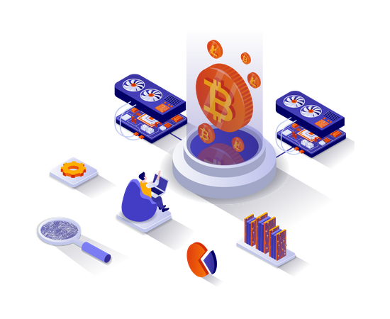 Bitcoin mining  Illustration