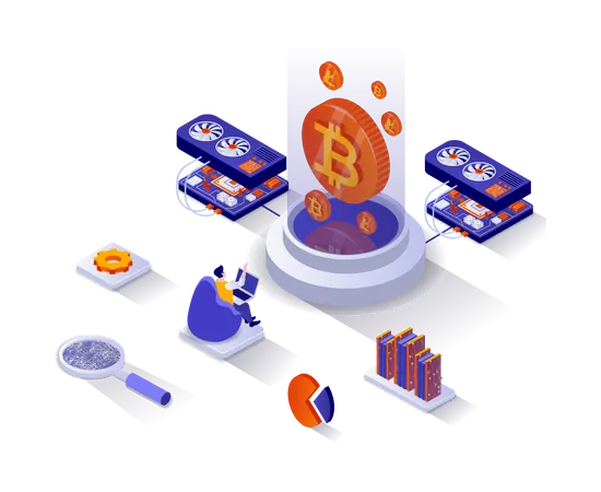 Bitcoin mining  Illustration