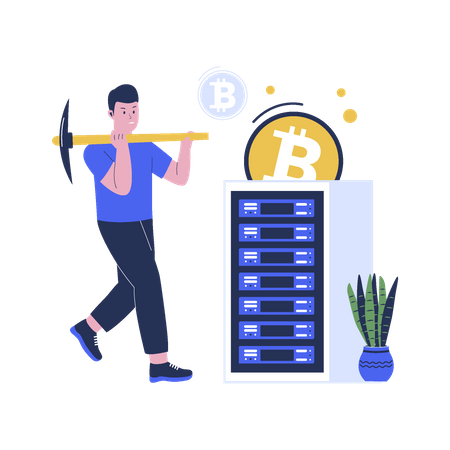 Bitcoin mining  Illustration